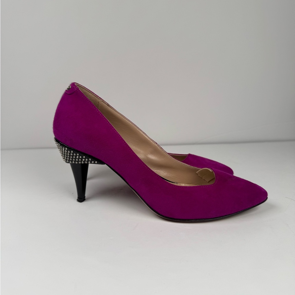 Furla Cortina Suede Studded Fuchsia Pumps Heels Size 37 Evening‎ Formal